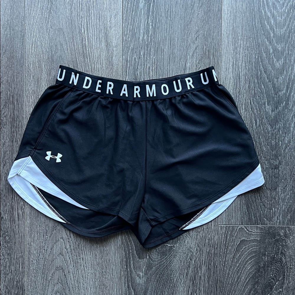 Under Armour Women's Black Shorts with White Trim